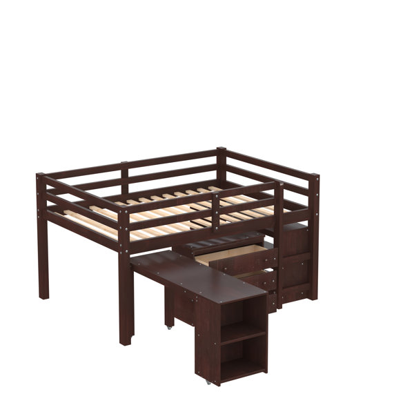 Harriet Bee Fynnley Kids Full Loft Bed with Drawers Wayfair